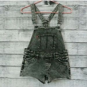 Levi's Shortalls Size 12 Regular Black Overalls